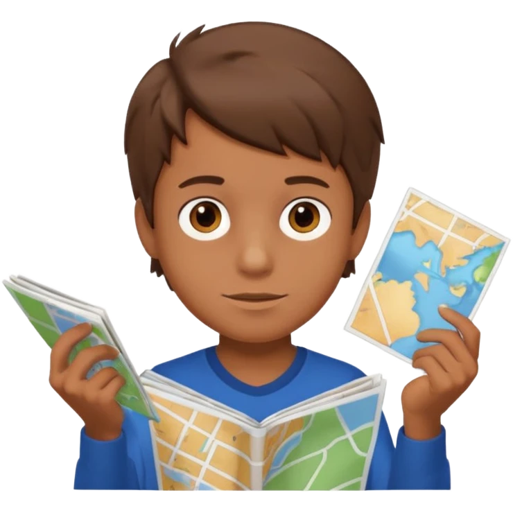 boy Holding Maps emoji