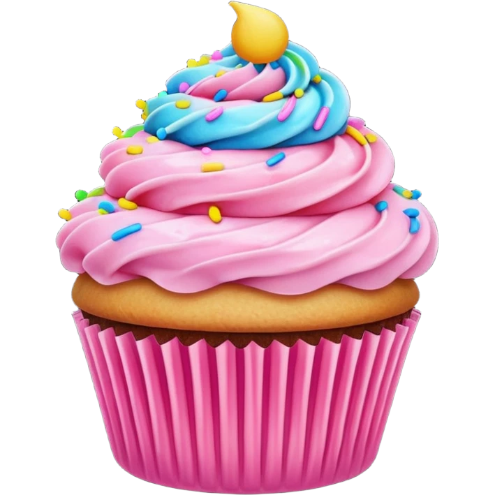 Cupcake with pink icing emoji