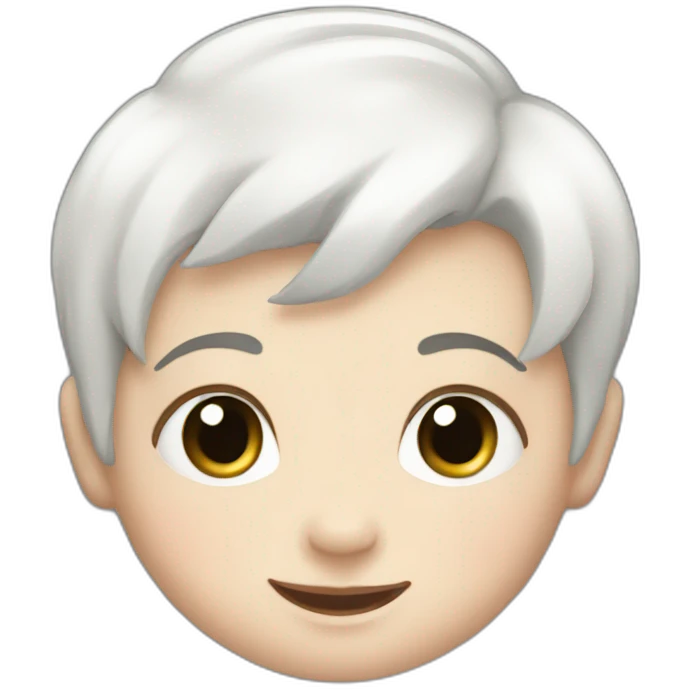 Happy white baby with black hair emoji