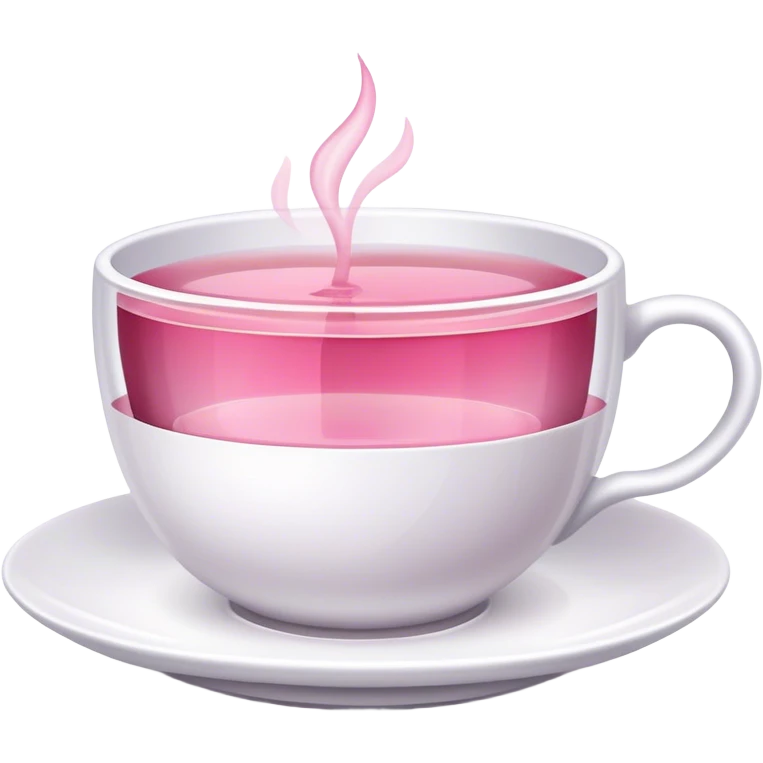 white teacup with pink tea inside of it emoji