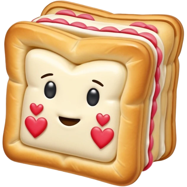 Frosted Toaster strudel pastry with hearts emoji