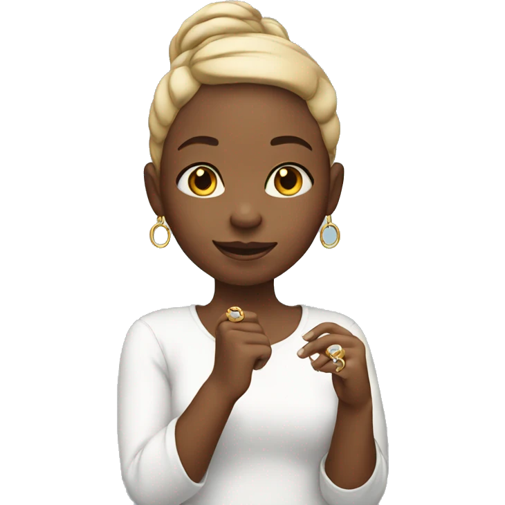 girl with ring on hand  emoji