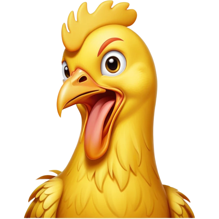 long neck yellow chicken shouting emoji