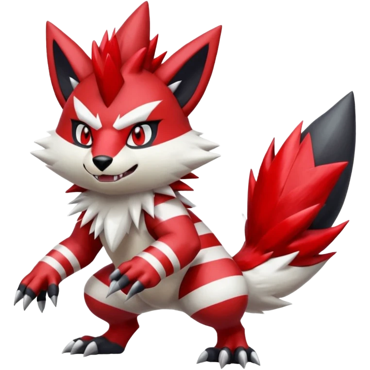 Shiny furry cool Zeraora-Zangoose-Obstagoon-fusion emoji