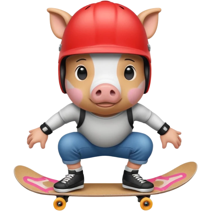 skater pig emoji