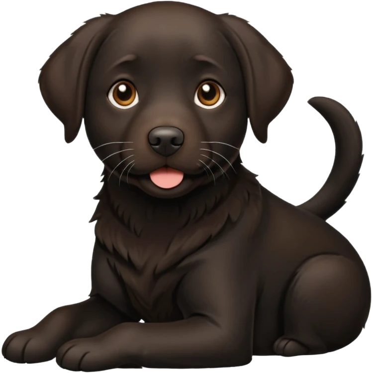 a black lab with a brown and white lab emoji