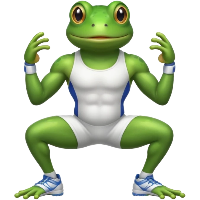 frog with white athlete emoji