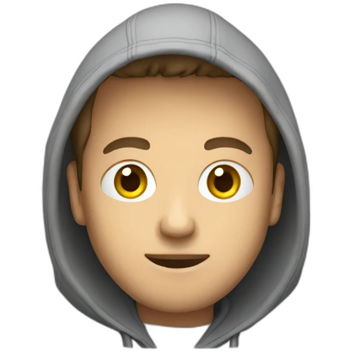 guy with hoodie on laptop emoji