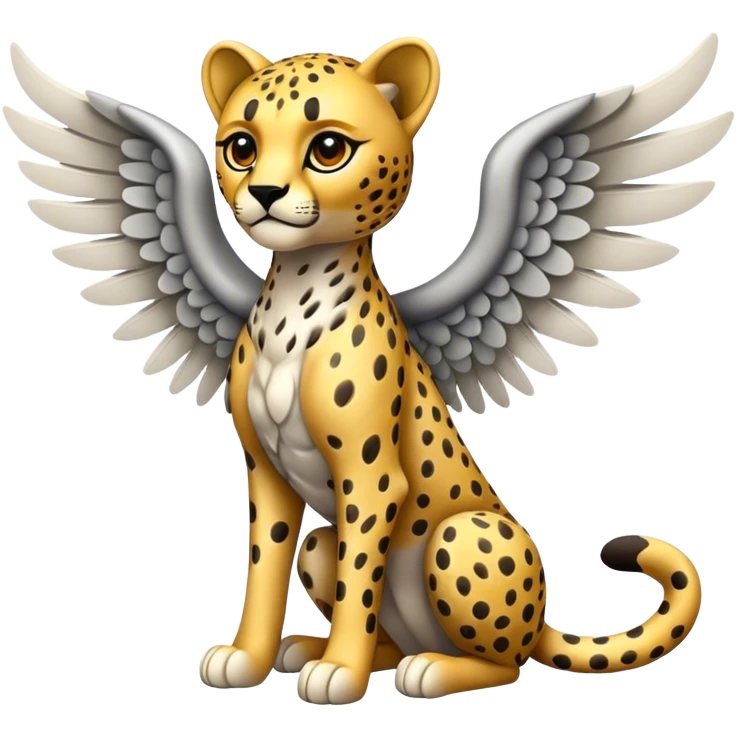 Stone cheetah with wings emoji