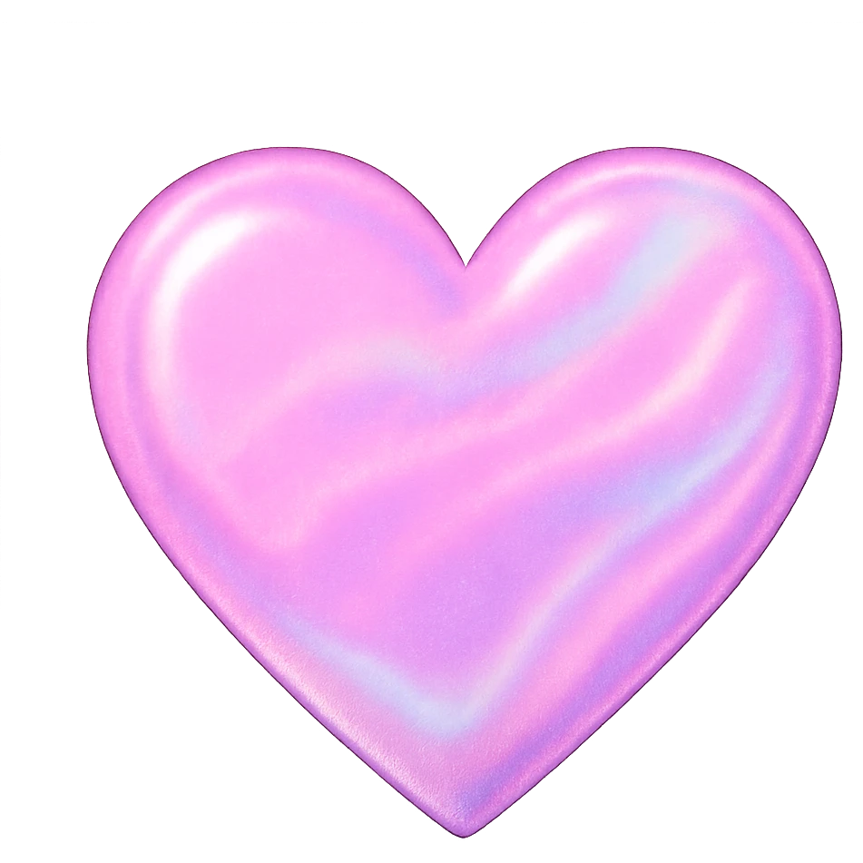 heart with a pink holographic shimmer, clean digital illustration, no background emoji