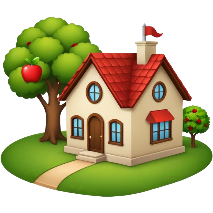 house with a red roof sitting on the Texas state outline, apple emoji style, no text emoji