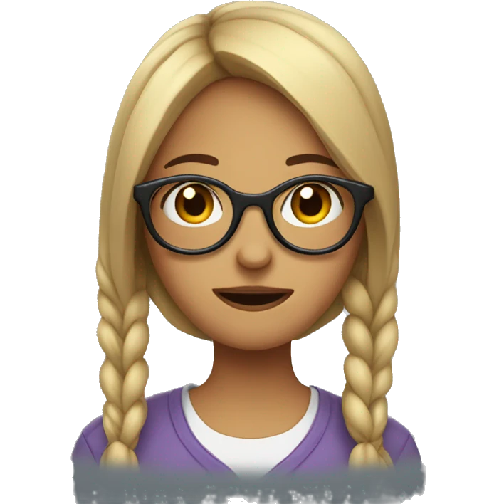 annoying girl with glasses emoji