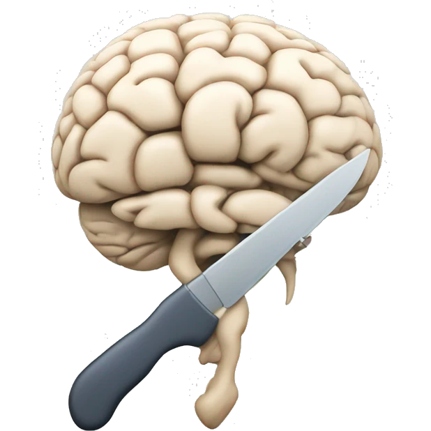 a brain with a surgical knife emoji