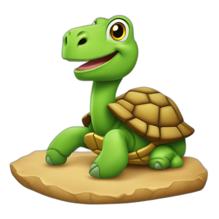 Cheval sur une tortue sur une souris emoji