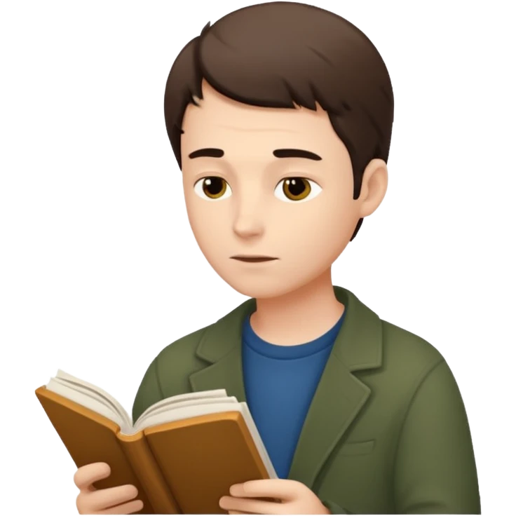 male poet reading a poem emoji