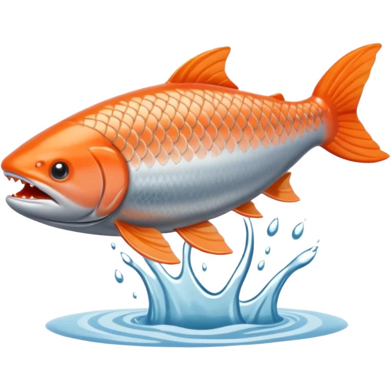 a salmon flopping out of water, make it so its on land flopping around emoji