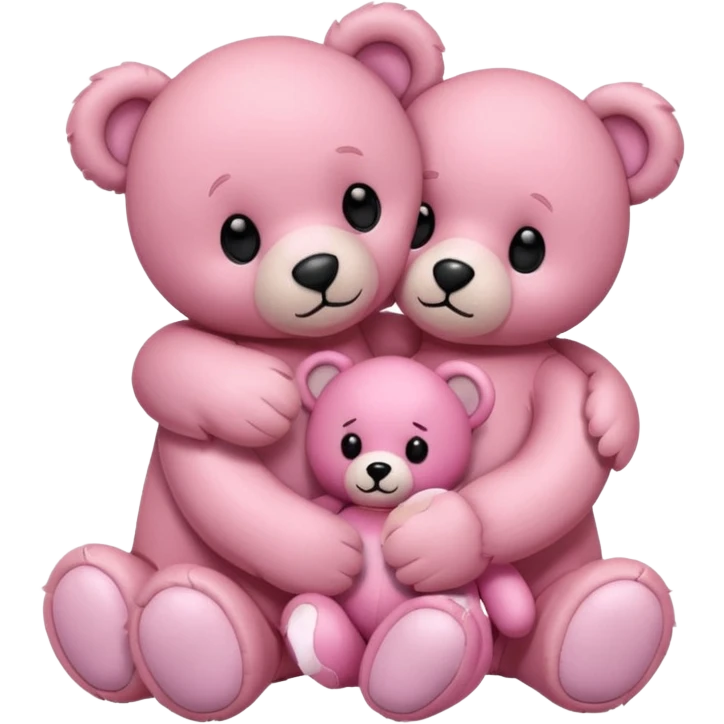 Pastel pink teddy bear hugging another pastel pink teddy bear  emoji