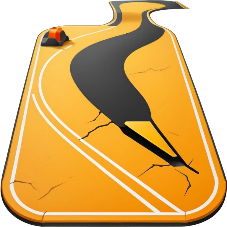 Emoji-style illustration of road surface repair, flat vector look, bold outlines, minimal details, no background. emoji