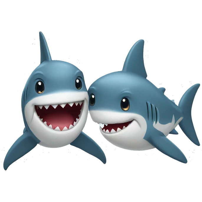 Two sharks in love emoji