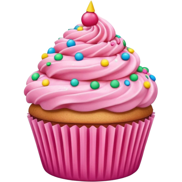 Cupcake with pink icing emoji