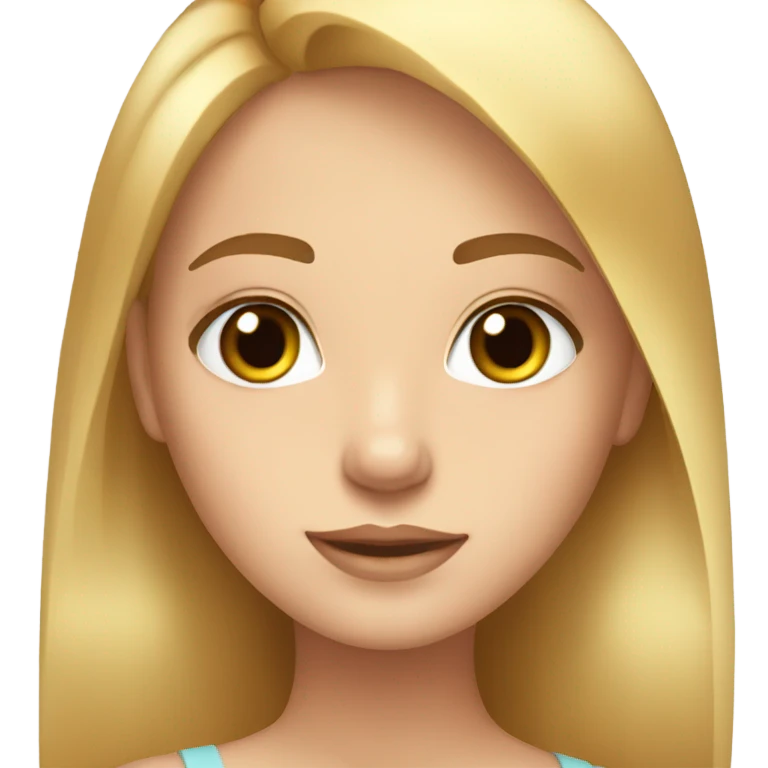 Girl golden hair brown eyes long eyelashes  emoji