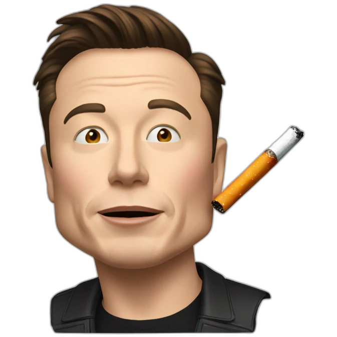 Elon Musk avec une cigarette emoji