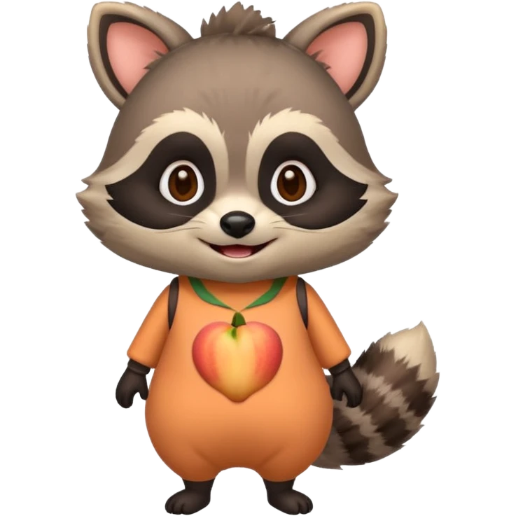 Raccoon in a peach costume 🦝🍑  emoji