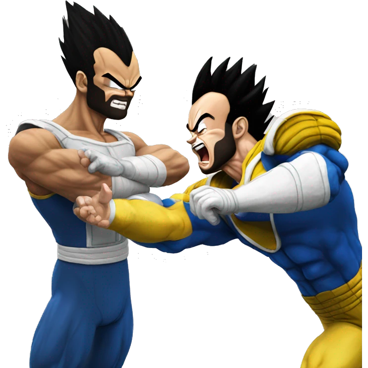 vegeta getting thrown back by punch emoji