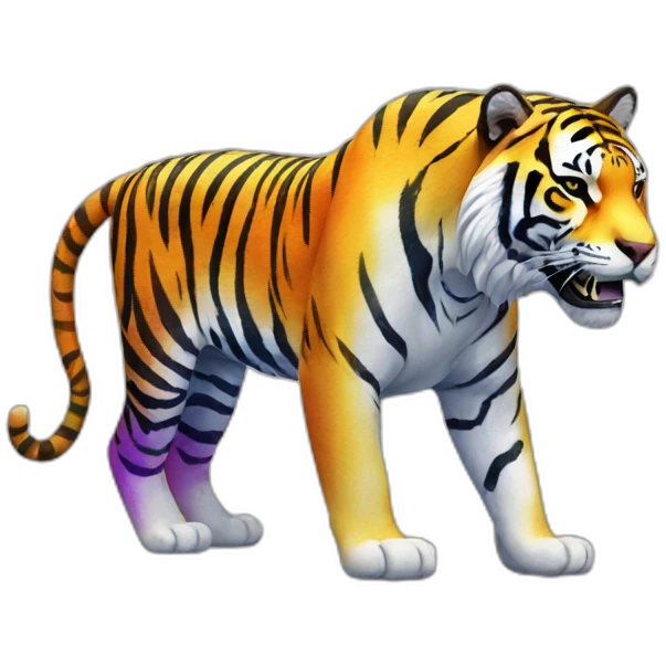Rainbow Tiger Full Body emoji