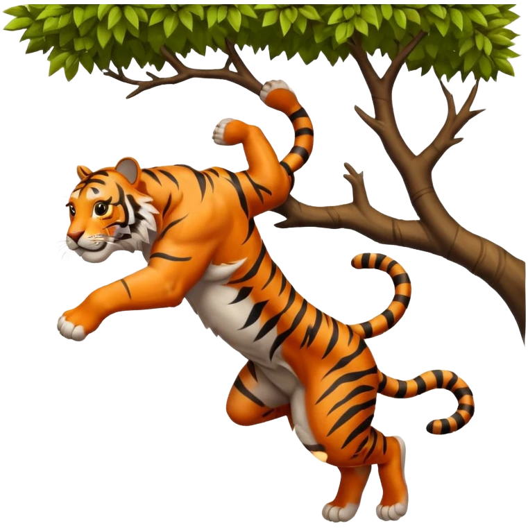 tiger jumping from tree emoji