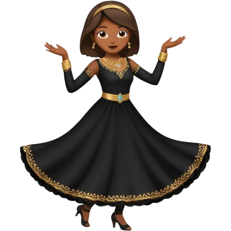 Neqabi dancing in black emoji