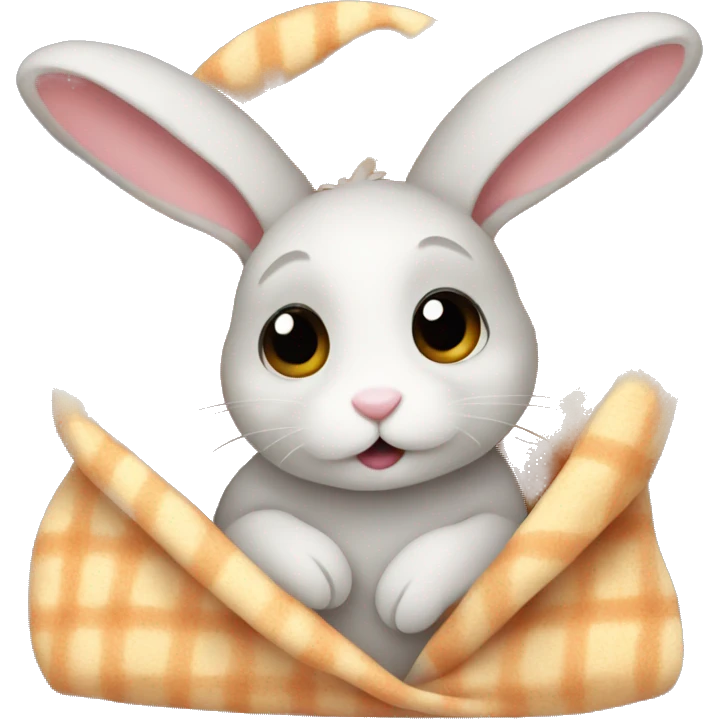 Bunny in a blanket emoji