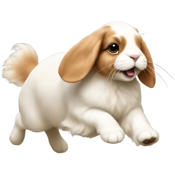 Orange holland lop running away emoji