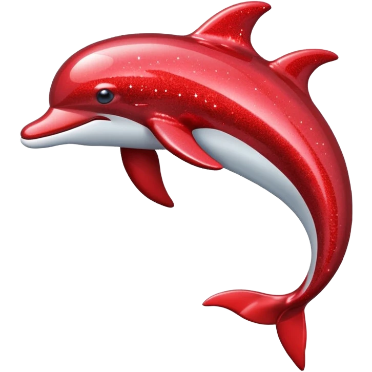 red glitter dolphin emoji