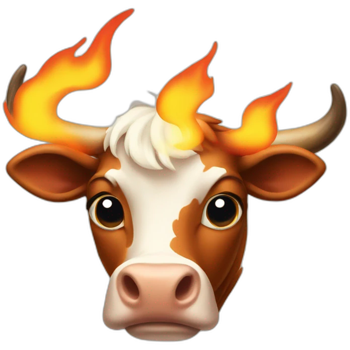 Flaming cow emoji