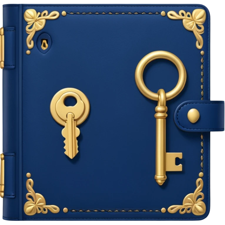 Navy blue diary with a key emoji