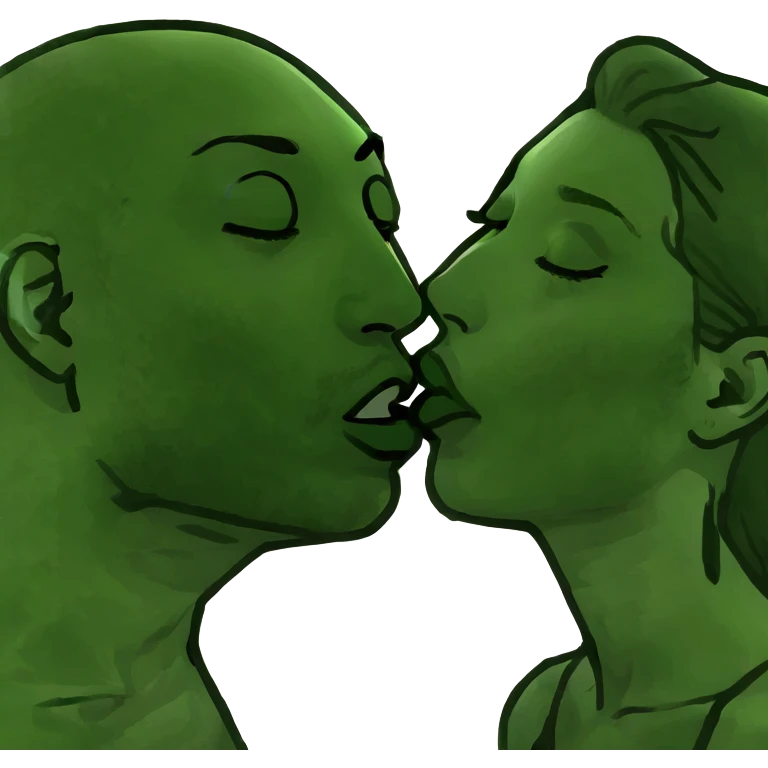 Girl kissing blushing guy emoji
