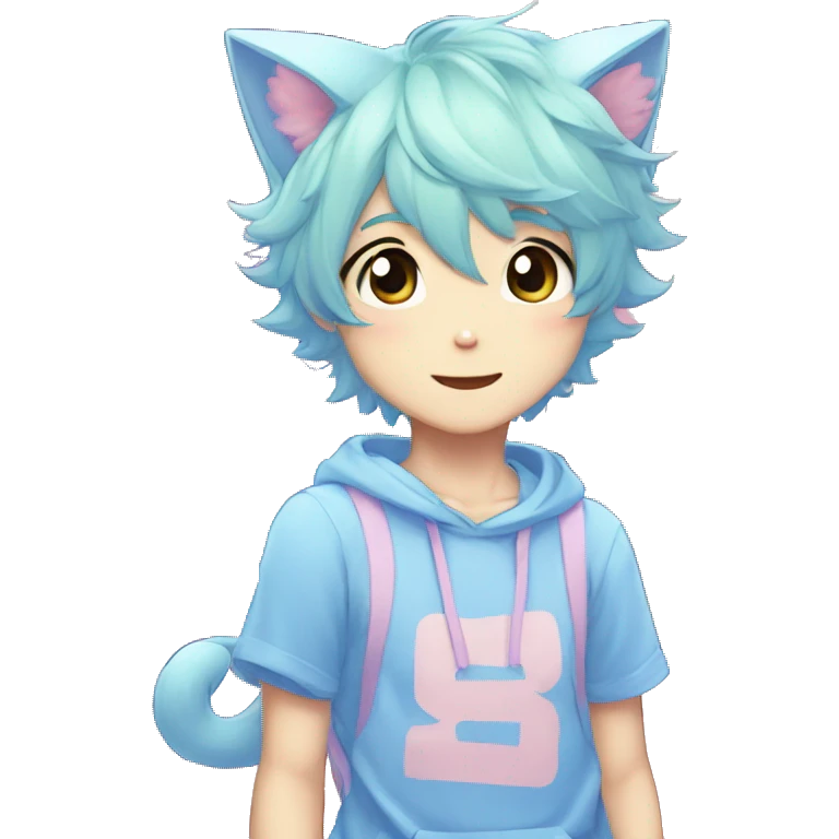 Cute Attractive Gorgeous Kawaii Pastel Anime Catboy emoji