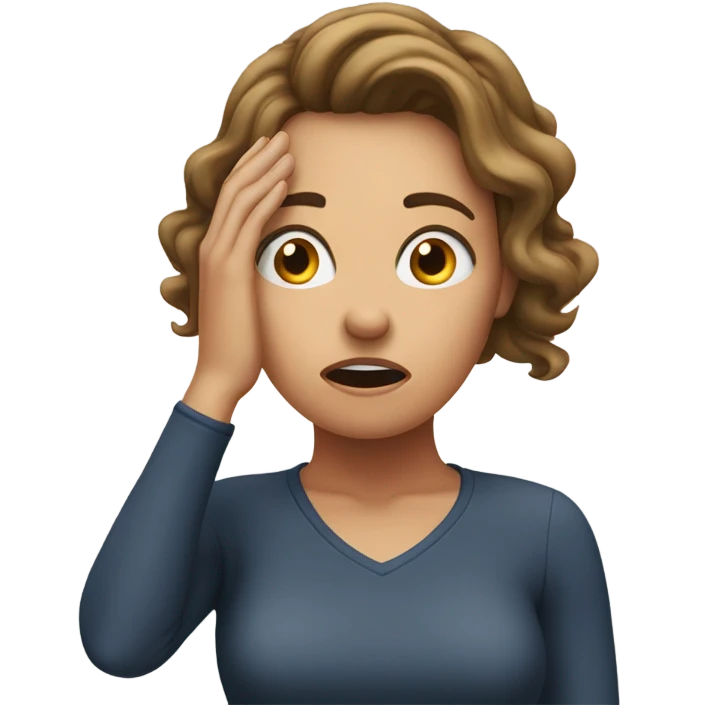 Woman shocked hand on her head  emoji