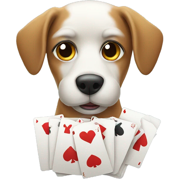Dog playing with cards emoji