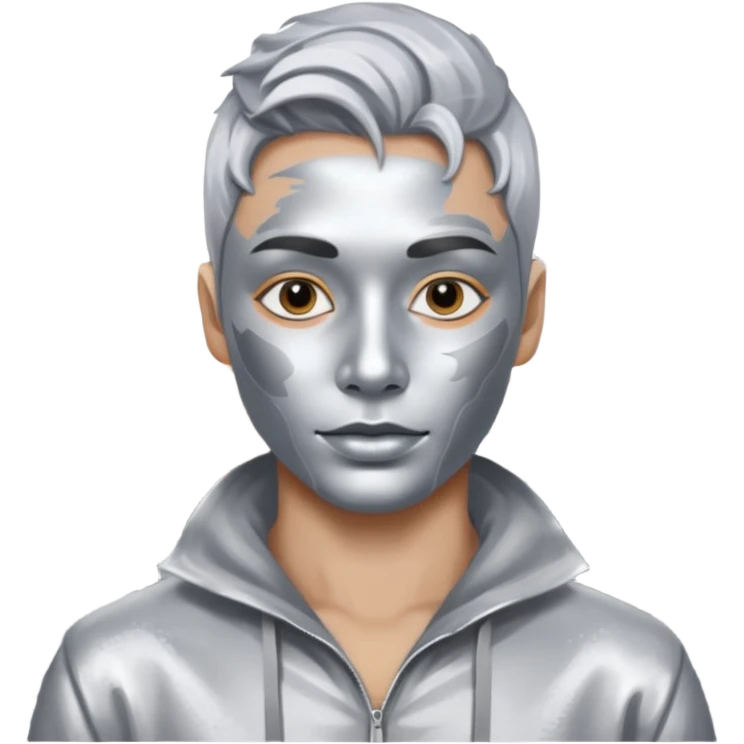 Living statue (silver paint),Street Performers,background street emoji