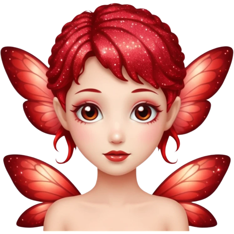 red glitter fairy emoji