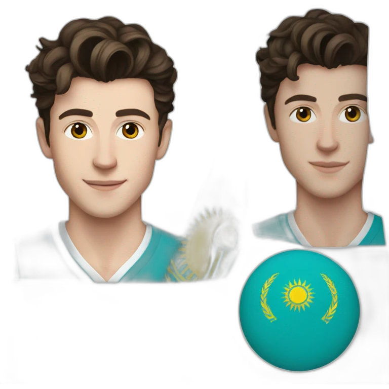 Shawn Mendes realistic with Kazakhstan flag emoji