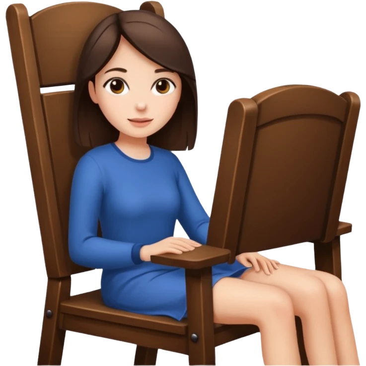 a brunette woman sitting on a chair emoji