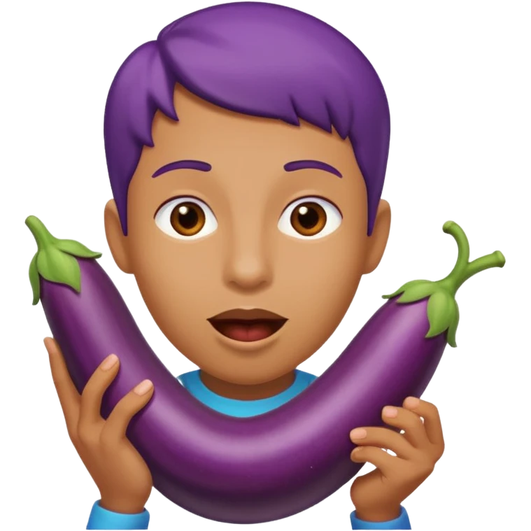 make eggplant vertical in his mouth i meant emoji