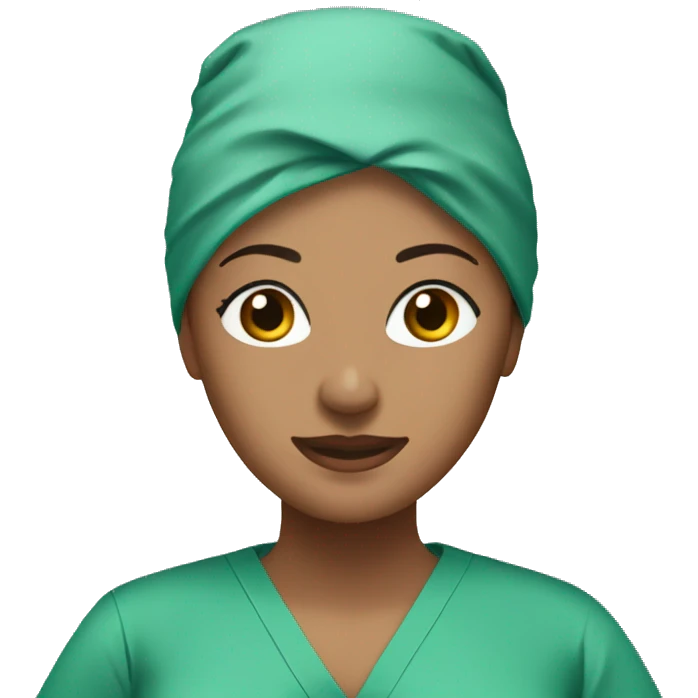woman performing surgery green scrubs  emoji