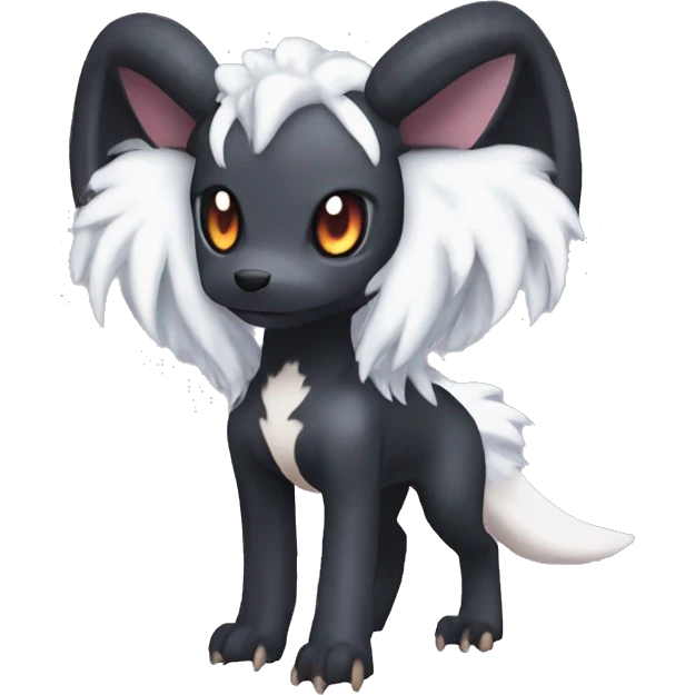 Edgy Cool Kawaii Baby Houndoom-Nargacuga-Absol-Garurumon-Pokémon Full Body Detailed High Quality emoji