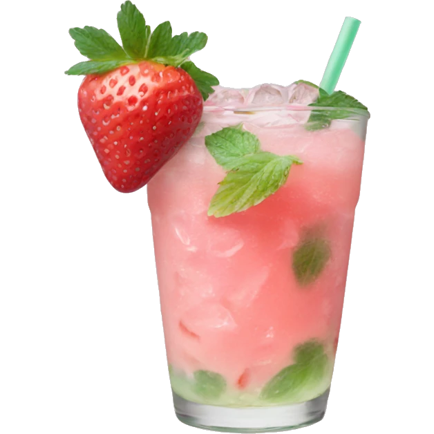 Pastel pink mojito strawberry  emoji