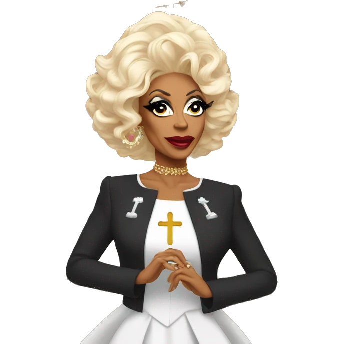 RuPaul in drag in church  emoji