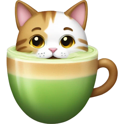 Cat with matcha latte  emoji